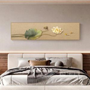 ภาพวาดดอกบัวและปลาคาร์ปสไตล์จีนเรียบง่ายและสง่างามสำหรับตกแต่งห้องนอนโซฟาผนังสติ๊กเกอร์สติกเกอร์ติดได้เอง