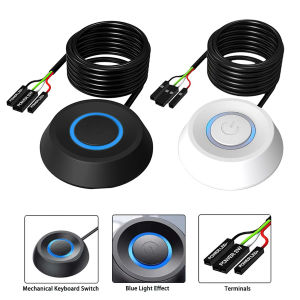 1.8M Computer Desktop Extension Cable Switch Round Startup Switch Home Office PC Motherboard External Start Power On/Off Button