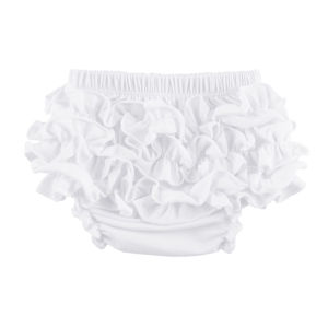 Toddler Girls Ruffle Diaper Covers Cute Cotton Baby Girl Shorts Solid Color Baby Girl white ruffle Bloomers