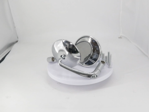 Motorcycle rearview mirror curved pole reflector circular modification reverse mirror electroplated silver