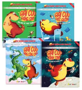 Sách - Chú khủng long tham ăn - Giải cứu Hành tinh - Bài học về khám phá không gian - Phiên bản song ngữ Anh - Việt