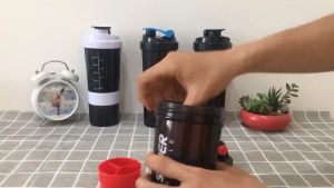 Bình Lắc Whey Bình Nước Thể Thao Tập Gym Spider Đựng Protein 3 Ngăn Tiện Dụng 500 ML