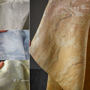 ผ้าลายดอกไม้ทองเหลืองสไตล์จีน ผ้าลายหินแข็งสีเหลือง ผ้าสำหรับเสื้อผ้าผู้หญิง ผ้าสำหรับตกแต่งบ้าน ผ้าฝ้ายโพลีเอสเตอร์