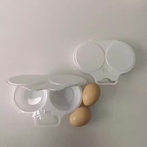 Food Grade Microwave Egg Poacher 2 Cavity Heat Resistant BPA Free Plastic for Travel Portable Breakfast Cooker