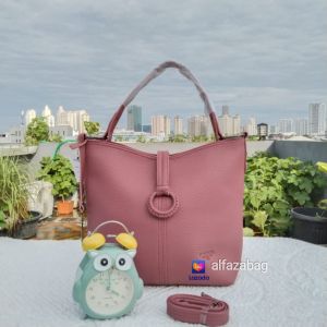ALFAZA Tas Tote Wanita Murah / Tas Hobo Bahan Kulit Jeruk Ring Anyam / Tas Lokal Murah keren tas gaya kekinian tas model terbaru 2021