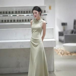 NINGXI | Summer Traditional Style Chinese Cheongsam Long Dress