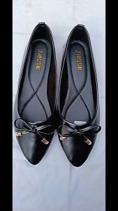 SY02 sepatu wanita flatshoes hitam sol karet