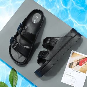 GUANGMANZHI | Height Increasing Beach Shoes Slip-resistant Comfortable Double Buckle