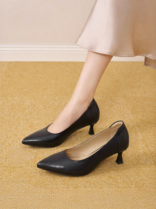 Josiny | Spring Black Pointed Comfortable High Heels