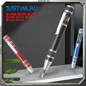 JUSTINLAU Multi Functional Aluminum Bag Precision Mini Screwdriver Pen Phone Hand Tool Set Portable 8in1 Repair Hand Tool Set