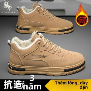 JIFANPAUL | Giày Bảo Hộ Lao Động Mùa Đông Nam Chống Thấm Nước Chống Trượt Bền Ấm Lót Len