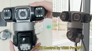 V380 Pro 3 lensa Kamera CCTV dengan SIM 4G zoom 10x kejernihan 4K 360°cctv wifi sambung ke hp dengan mikrofon dan speaker Deteksi gerakan Ada gambar berwarna di malam hari cctv sambung hp jarak jauh