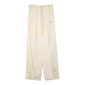 Takeanap Summer Lightweight Ice Sensation Straight Leg Casual Pants Womens Drawstring Loose Long Trousers Sleepwear