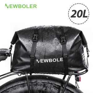 NEWBOLER Bicycle Bag 20L Large Capacity Bike Shoulder Bag PVC Waterproof Bike Rear Seat Rack Bag For MTB Cycling E-Bike