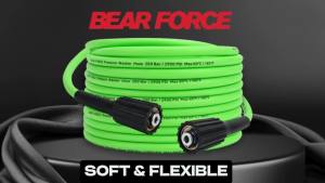 Soft Flexible High Pressure Washer Water Hose with M22-14/ 15mm Brass Fitting 1/4" x 10M & 200Bar Kink Resistant Extension Hose