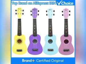 IRIN | IRIN Colorful Ukulele 21-inch Basswood Ukulele Beginner Practice Soprano Hawaiian Four String Guitar Stringed Instruments