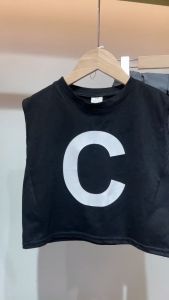 Summer boys clothing suit cotton letter vest casual shorts fashion cool personality two-piece set