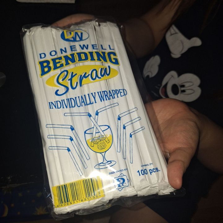 (100 pcs/ 1 pack) Bending plastic Straw Lazada PH