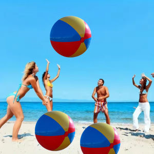 1pcs PVC Inflatable Ball เส้นผ่านศูนย์กลาง 23.62 นิ้วซึ่งเหมาะสําหรับกิจกรรมกลางแจ้งเล่นบนทุ่งหญ้าชายหาด