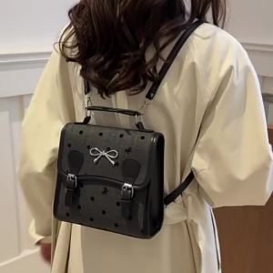 Fashion Bagpack for Woman Polka Dot Backpack Korean Academy Style Shoulder Bag for Casual Travel Bag