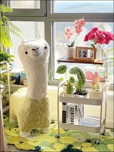 โต๊ะกาแฟ โต๊ะชา ชั้นวางของรถเข็น 2 ชั้น มีล้อ รถเข็นเก็บของ โต๊ะข้างโซฟา ทำด้วยไม้ โต๊ะข้างเตียง