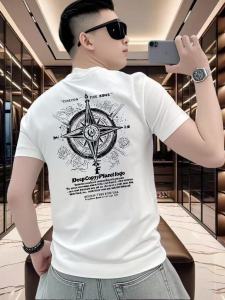 Áo Thun Nam Tay Ngắn in Hoa Hồng Mùa Hè Chất Lượng Cao Thoáng Khí Thường Ngày Phong Cách Đường Phố Tay Ngắn Cotton Nguyên Chất