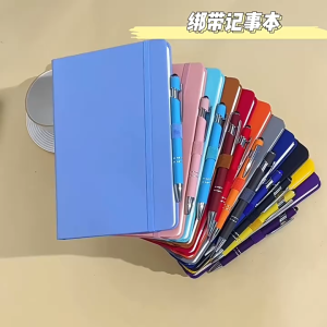 A5/A6 Notebook with Strap 100Sheets PU Leather Cover Mini Notepads Multiple Colors