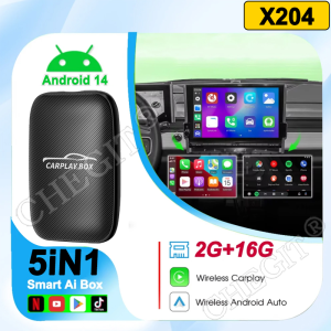 5 in 1 Smart Ai Box TV BOX Wireless Android Auto Carplay Adapter 2G+16G Android system Plug&Play Navigation For Netflix YouTube