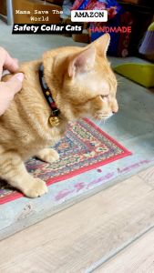 ปลอกคอแมวนิรภัย AMAZON PIRANHA 6-12 นิ้ว สายหนัง PU SIZE SIZE สินค้า HANDMADE MAMA SAVE THE WORLD