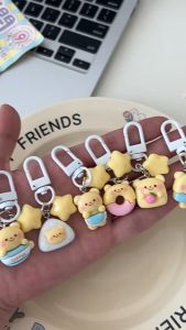 Butter Bear Bell พวงกุญแจนมนุ่มน่ารัก Cartoon Star จี้กระเป๋านักเรียน Accessories