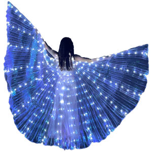 LED Isis Wings Belly Dance Wings Light Up White LED Butterfly Wings Glow Angel Dance Adults Child Performance Clothing