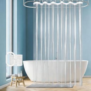 Clear Shower Curtain Liner Premium PEVA Lightweight Plastic Shower Liner with Magnets Waterproof Bathroom Curtain for Bathtub