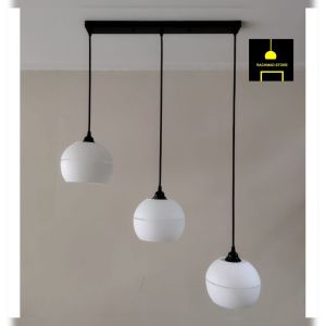 Lampu gantung minimalis ruang tamu isi 3 bulat motif