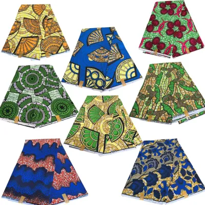 Double-Sided Polyester African Wax Fabric Geometric Print Fabric for Skirts And Dresses 100% Polyester Fiber