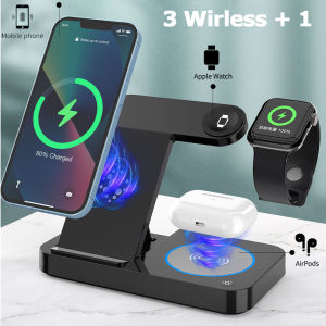 Stand Charging Station for Apple Multiple Devices 3 in 1 Fast Wireless Charger Foldable for iPhone 14/13/12/11/Pro/XS/Xs Max/XR/X/SE/8/8 Plus Apple Watch 8/7/6/SE/5/4/3/2 AirPods 3/2/Pro