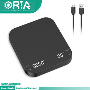 Cân cà phê kỹ thuật số oria với bộ hẹn giờ 3kg/0.1g độ chính xác cao đổ qua quy mô nhỏ giọt espresso có thể sạc lại với màn hình lcd ốp lưng pin sáng tích hợp