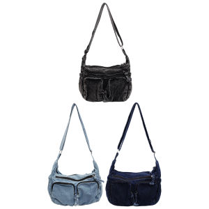 Casual Denim Shoulder Bag for Women Large Crossbody Hobo with Vintage Style and Practical Design