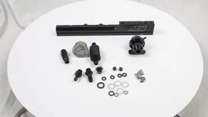 Fuel Pressure Regulator Gauge Fuel Rail Kit Fit For Acura/Honda Integra Civic B16 B18 B20 Si LS GSR B-Series Aluminum Black