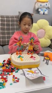 BỘ ĐỒ CHƠI KỸ SƯ LẮP RÁP HÌNH HỔ VÀ GẤU TRÚC CÓ DÂY ĐEO CHÉO - ĐỒ CHƠI VẶN ỐC VÍT HƯỚNG NGHIỆP CHO BÉ