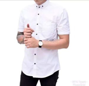 Kemeja Pria Lengan Pendek Premium Distro Motif Polos Baju Kerja Casual Baju Pria Dewasa