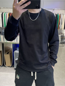 Mens Long Sleeve T-Shirt Slim Fit round Neck Comfortable Pure Color Autumn New Style Spring Sweatshirt Youth Fashion Cotton
