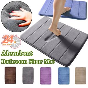 Super Absorbent Bathroom Floor Mat Coral Fleece Toilet Water Absorbent Carpet Shower Cotton Bath Rug Home Doormat