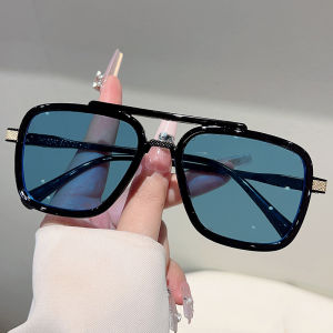 KAMMPT Vintage Square Sunglasses Men Fashion Double Bridge Outdoor Shades Women Stylish Brand Design Casual Decor Sun Glasses