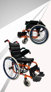 Esco Child Wheelchair Lightweight 13kg Multi Functional Compact Folding Travel-Car Friendly Maintenance Free Flat Free Tires
