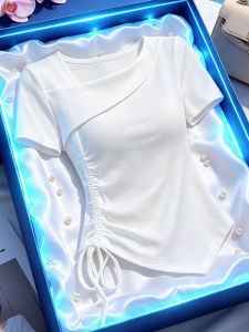 V.C.I | Irregular Off-shoulder Tie-waist T-shirt Summer