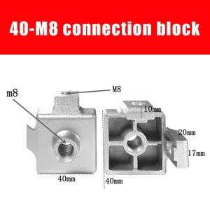 * M8 M10 M12 2020 3030 4040 4545 Caster Foot Wheel Cup Connection Block Fixing Block Aluminum Profile Foot End Connection Block