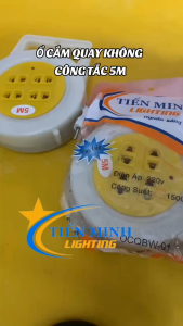 Ổ CẮM QUAY KHÔNG CÔNG TẮC DÂY DÀI 5M-8M-10M CÔNG SUẤT 2200W