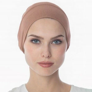 Womens Solid Color Bottoming Hat with Scarf Casual Cotton Style Short Eaves for Middle-aged Travelers