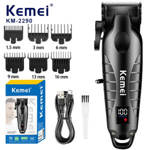 Kemei | Kemei 2290 2293 Professional Cordless Hair Clipper Men Barber Fade Clipper and Zero Gapped Trimmer Set Electric Hair Cutting Kit