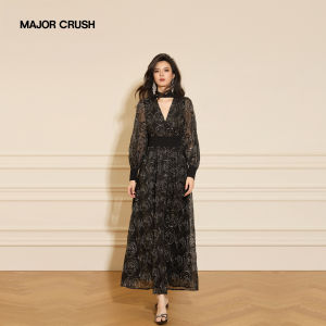 Vintage Design Ink-Dyed Rose Black Lace Dress